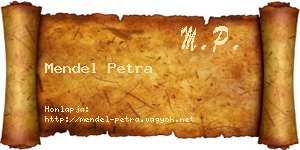 Mendel Petra névjegykártya